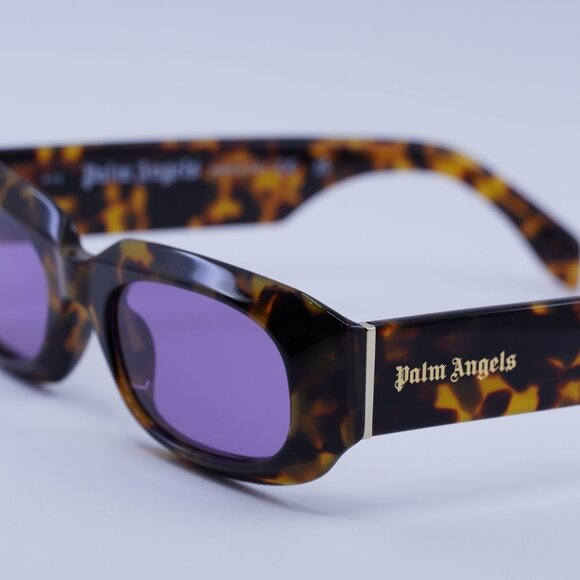 Palm Angels PERI104 NOAH 6037 Sunglasses Havana Rectangle Frame, Purple Lenses - Picture 9 of 11